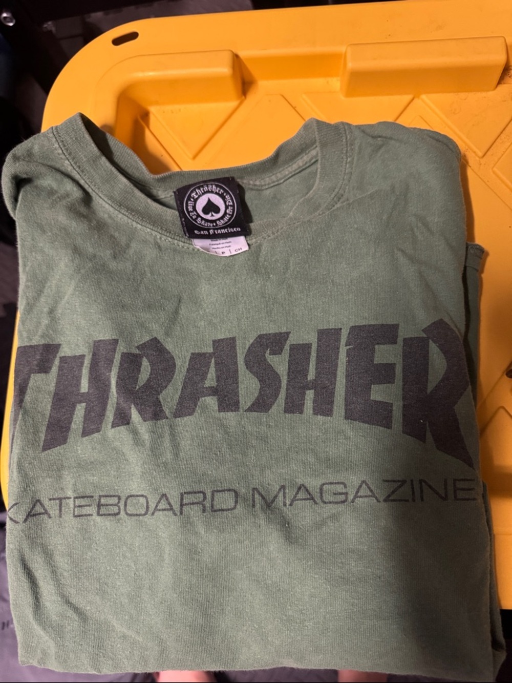 Thrasher Olive Green Short Sleeve Logo Tee